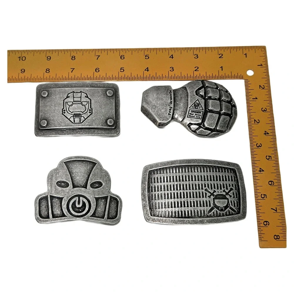Enmon Halo Belt Buckle 4 Piece Set Master Chief Frag Grenade Grunt Noble Team